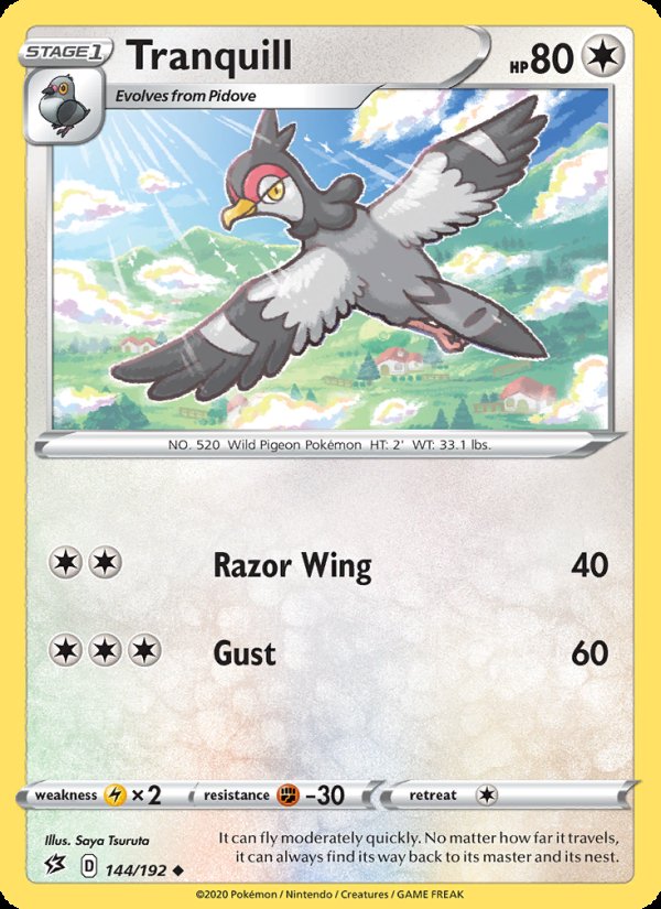 Tranquill 144/192 - Rebel Clash Pokemon card
