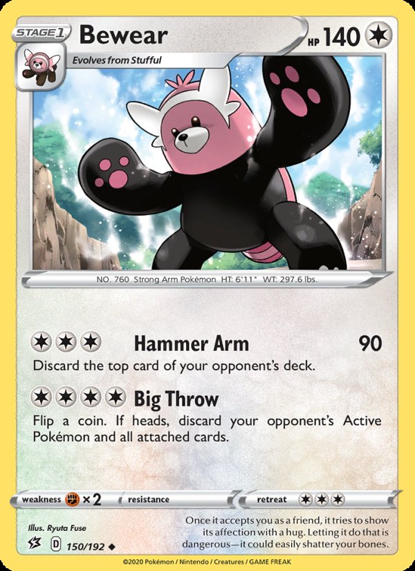Bewear 150/192 - Rebel Clash Pokemon card