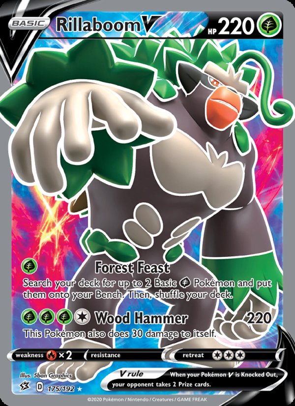 Rillaboom V 175/192 - Rebel Clash Pokemon card