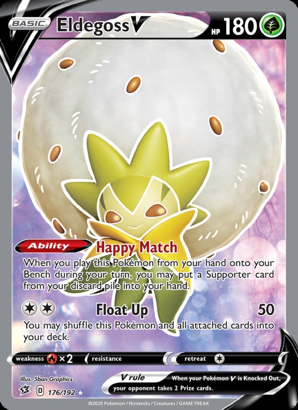 Eldegoss V 176/192 - Rebel Clash Pokemon card