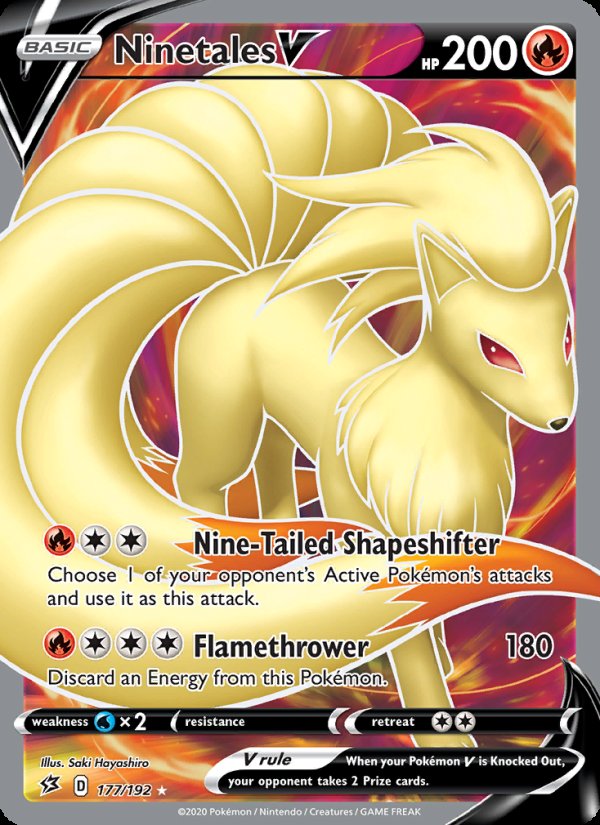 Ninetales V 177/192 - Rebel Clash Pokemon card