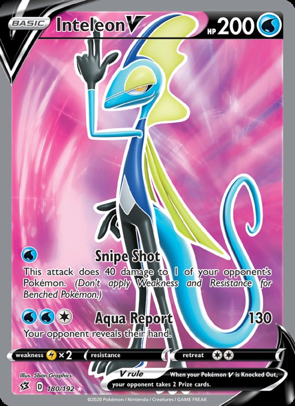 Inteleon V 180/192 - Rebel Clash Pokemon card
