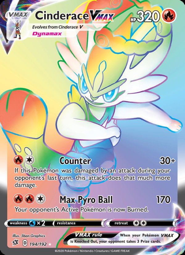 Cinderace VMAX 194/192 - Rebel Clash Pokemon card