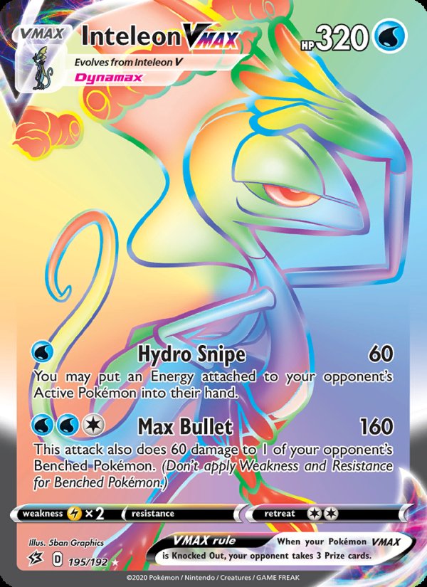 Inteleon VMAX 195/192 - Rebel Clash Pokemon card