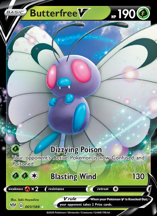 Butterfree V 1/189 - Darkness Ablaze Pokemon card