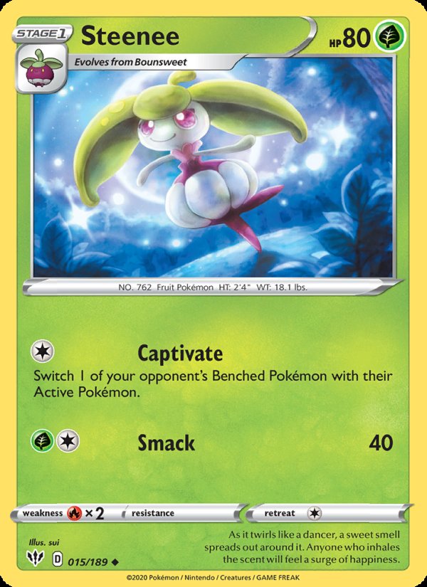 Steenee 15/189 - Darkness Ablaze Pokemon card
