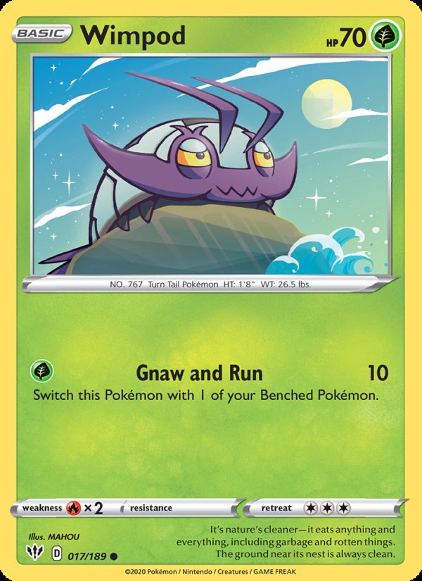 Wimpod 17/189 - Darkness Ablaze Pokemon card