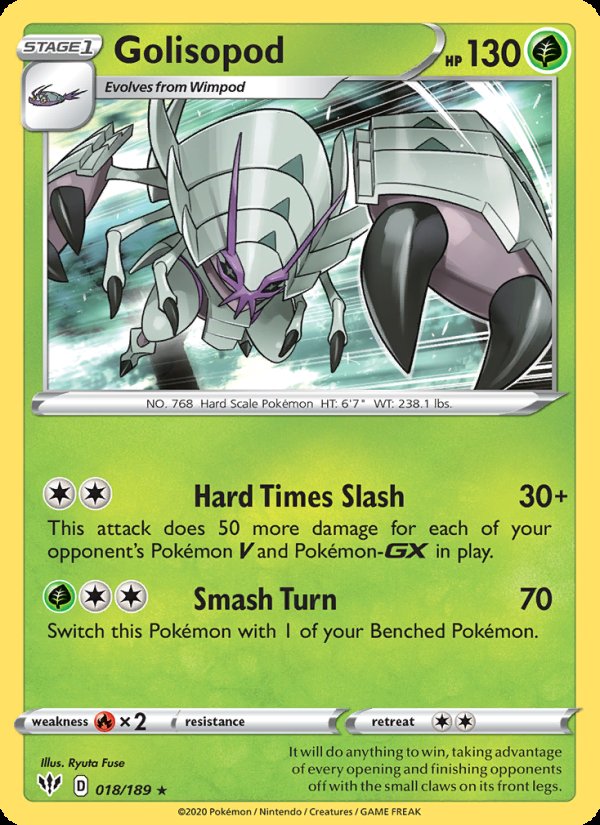 Golisopod 18/189 - Darkness Ablaze Pokemon card