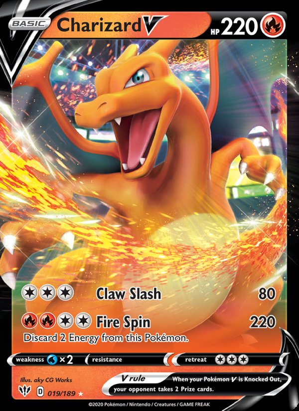 Charizard V 19/189 - Darkness Ablaze Pokemon card