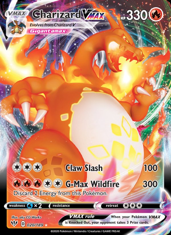 Charizard VMAX 20/189 - Darkness Ablaze Pokemon card
