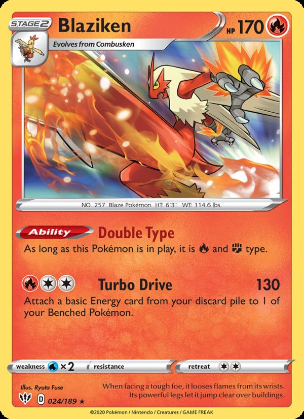 Blaziken 24/189 - Darkness Ablaze Pokemon card