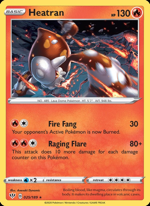 Heatran 25/189 - Darkness Ablaze Pokemon card