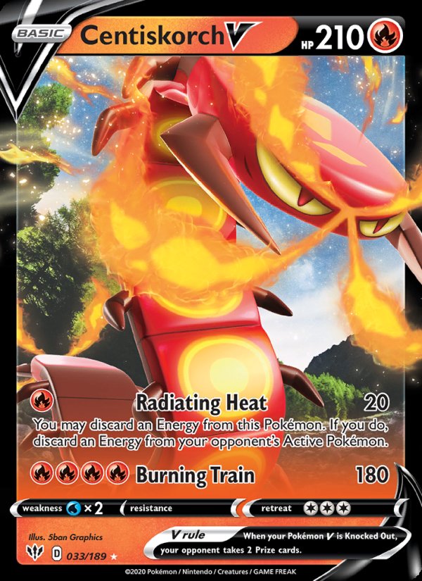 Centiskorch V 33/189 - Darkness Ablaze Pokemon card