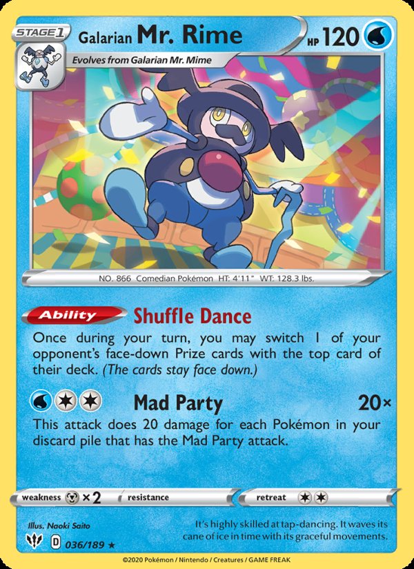 Galarian Mr. Rime 36/189 - Darkness Ablaze Pokemon card