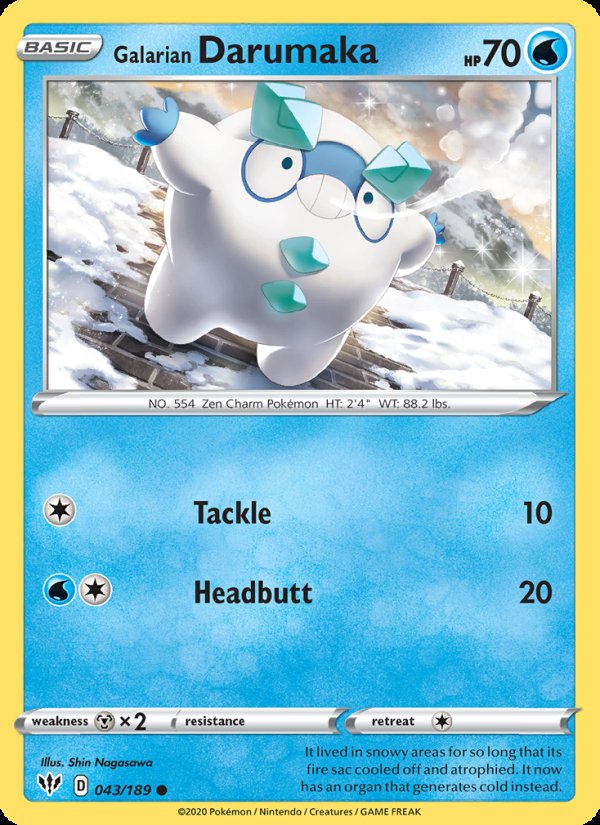 Galarian Darumaka 43/189 - Darkness Ablaze Pokemon card