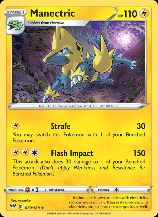 Manectric 59/189 - Darkness Ablaze Pokemon card