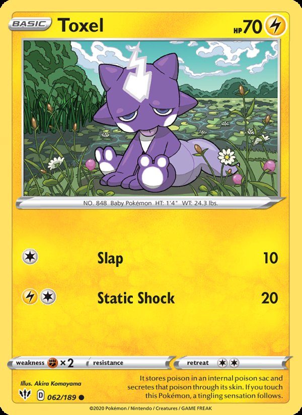 Toxel 62/189 - Darkness Ablaze Pokemon card