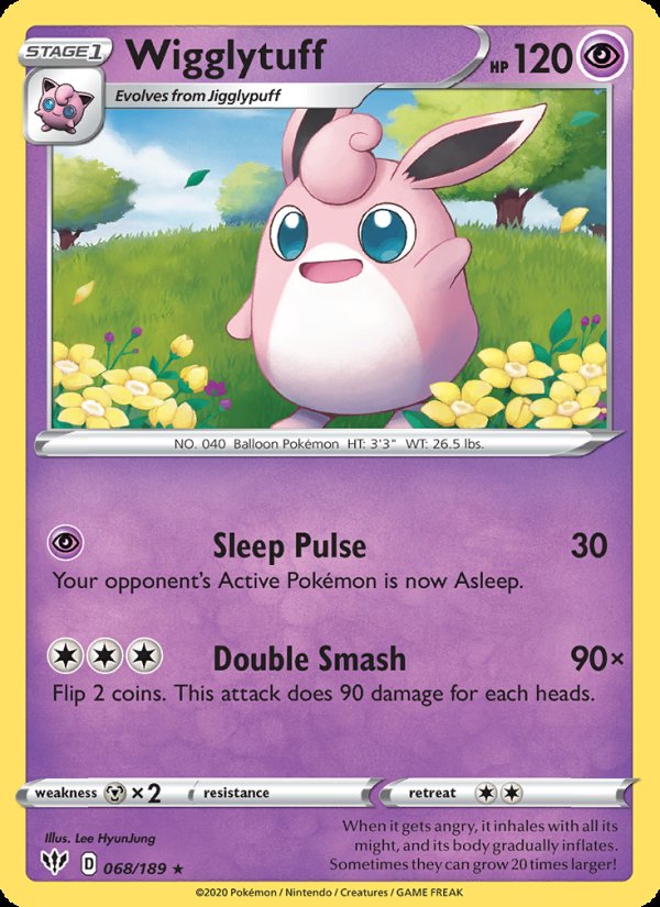 Wigglytuff 68/189 - Darkness Ablaze Pokemon card