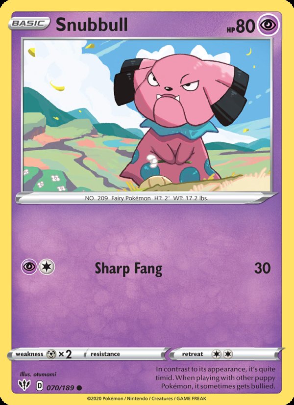 Snubbull 70/189 - Darkness Ablaze Pokemon card