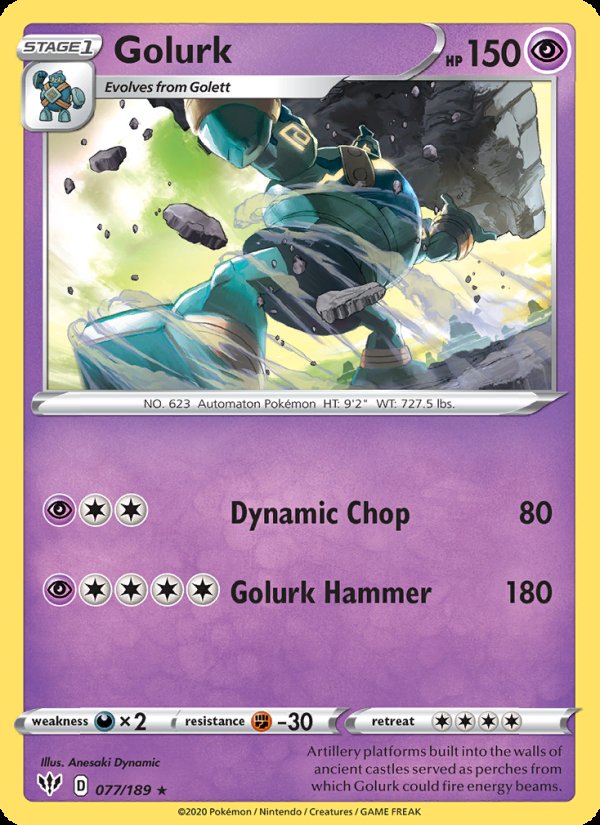 Golurk 77/189 - Darkness Ablaze Pokemon card