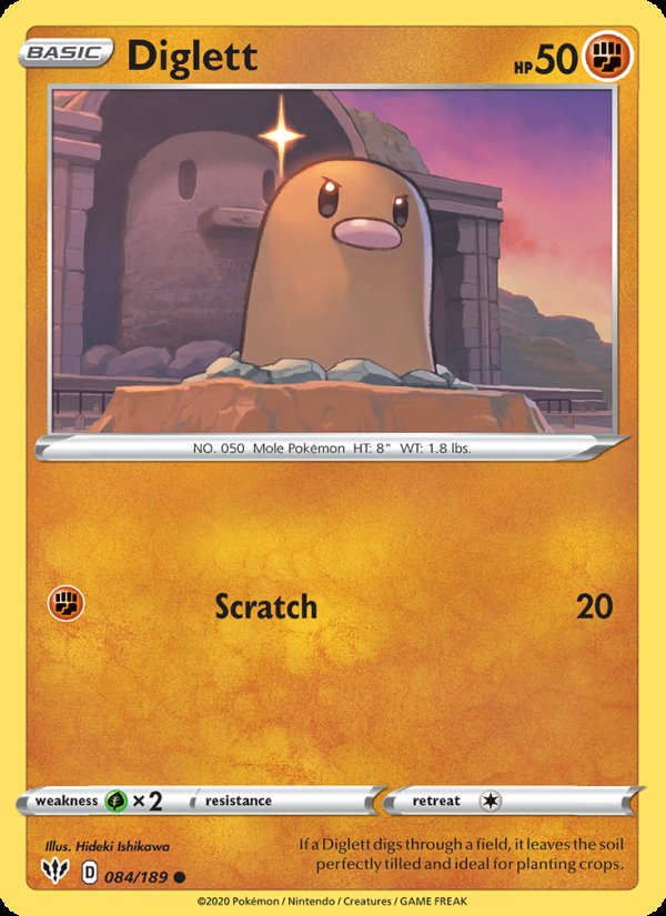Diglett 84/189 - Darkness Ablaze Pokemon card