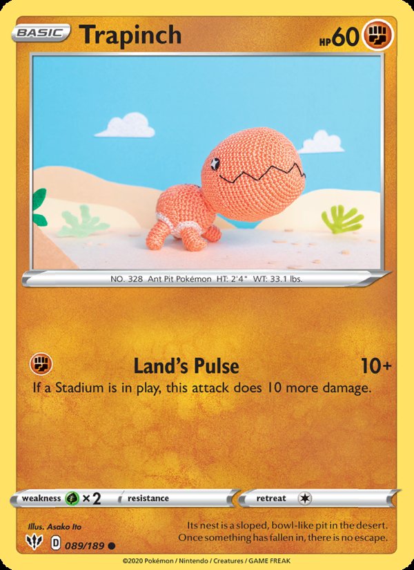 Trapinch 89/189 - Darkness Ablaze Pokemon card