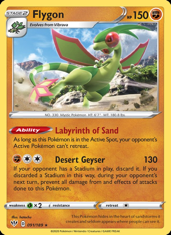 Flygon 91/189 - Darkness Ablaze Pokemon card