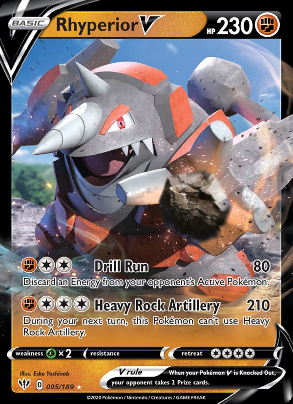 Rhyperior V 95/189 - Darkness Ablaze Pokemon card