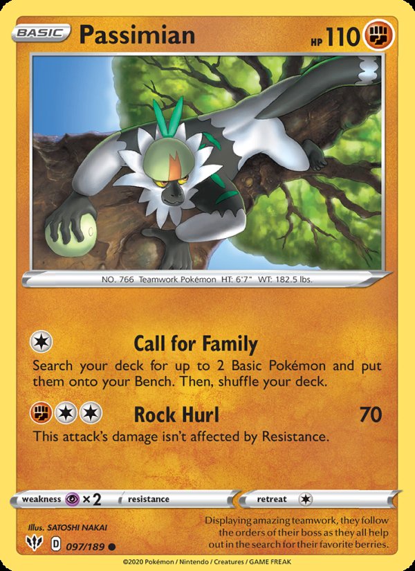 Passimian 97/189 - Darkness Ablaze Pokemon card