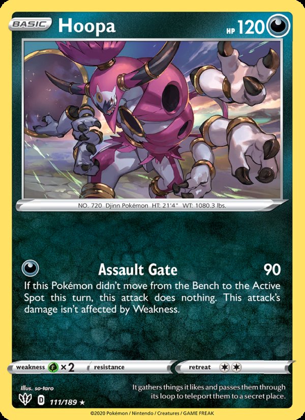 Hoopa 111/189 - Darkness Ablaze Pokemon card