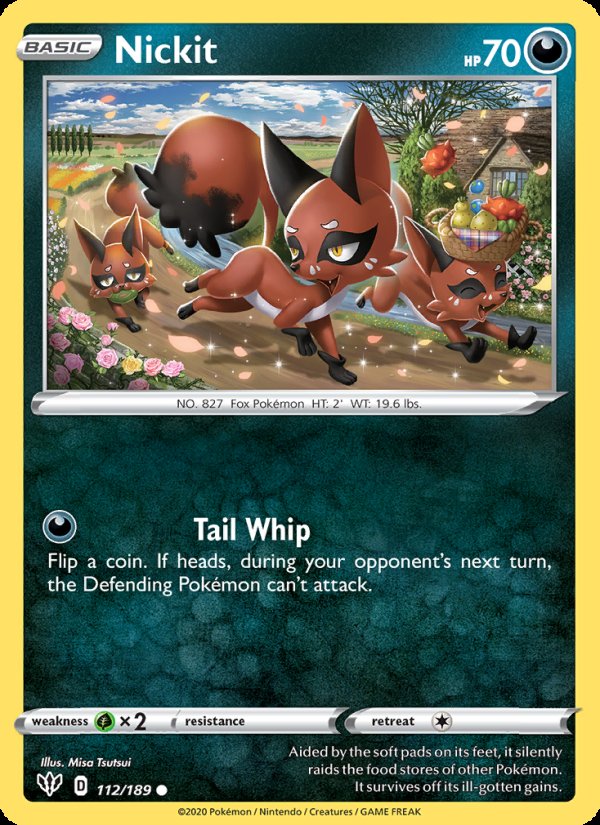 Nickit 112/189 - Darkness Ablaze Pokemon card