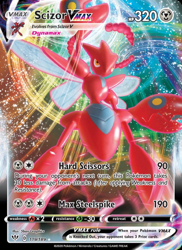 Scizor VMAX 119/189 - Darkness Ablaze Pokemon card