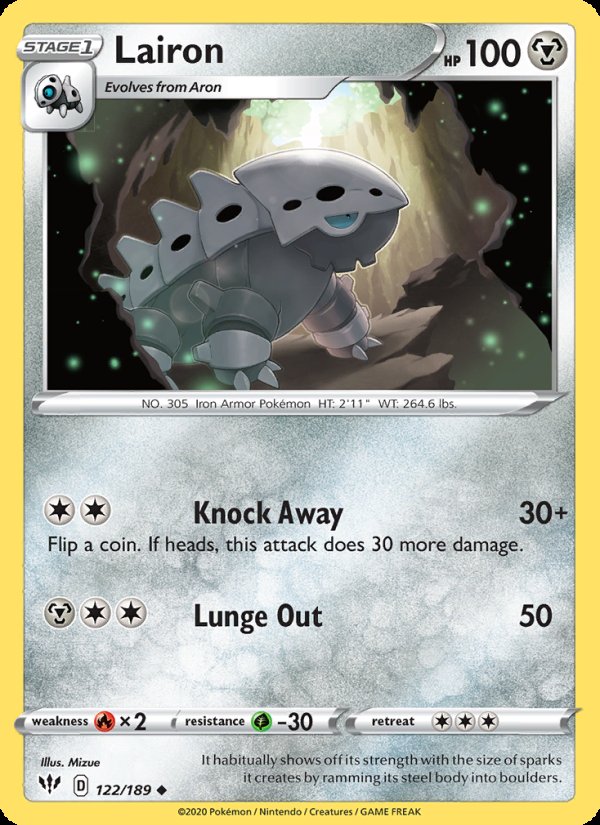 Lairon 122/189 - Darkness Ablaze Pokemon card