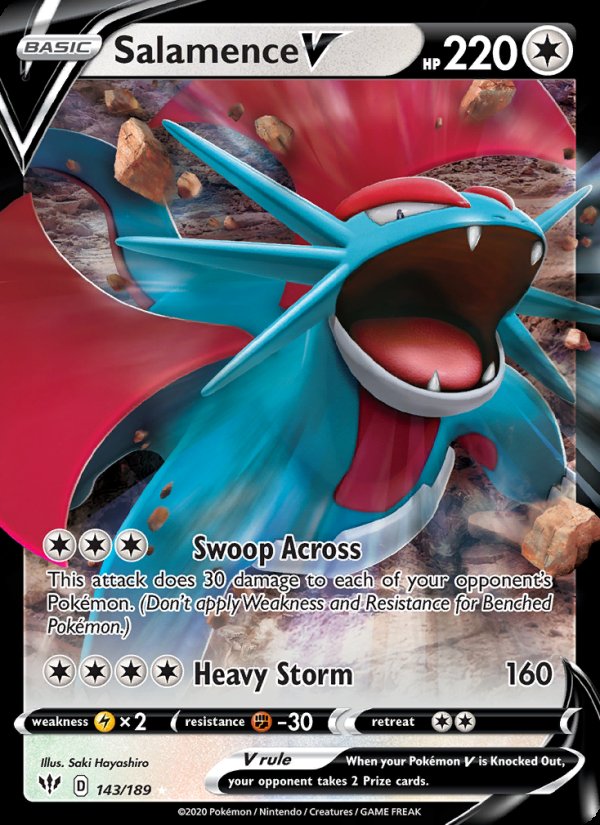 Salamence V 143/189 - Darkness Ablaze Pokemon card