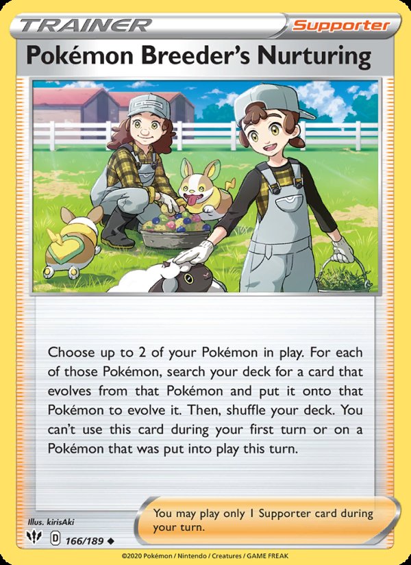 Pokémon Breeder's Nurturing 166/189 - Darkness Ablaze Pokemon card