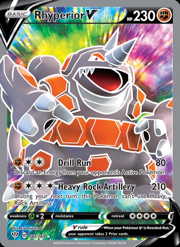 Rhyperior V 181/189 - Darkness Ablaze Pokemon card