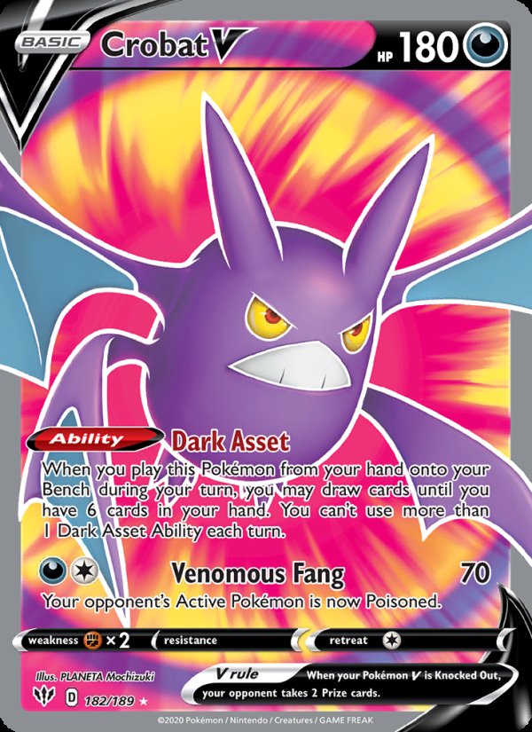 Crobat V 182/189 - Darkness Ablaze Pokemon card