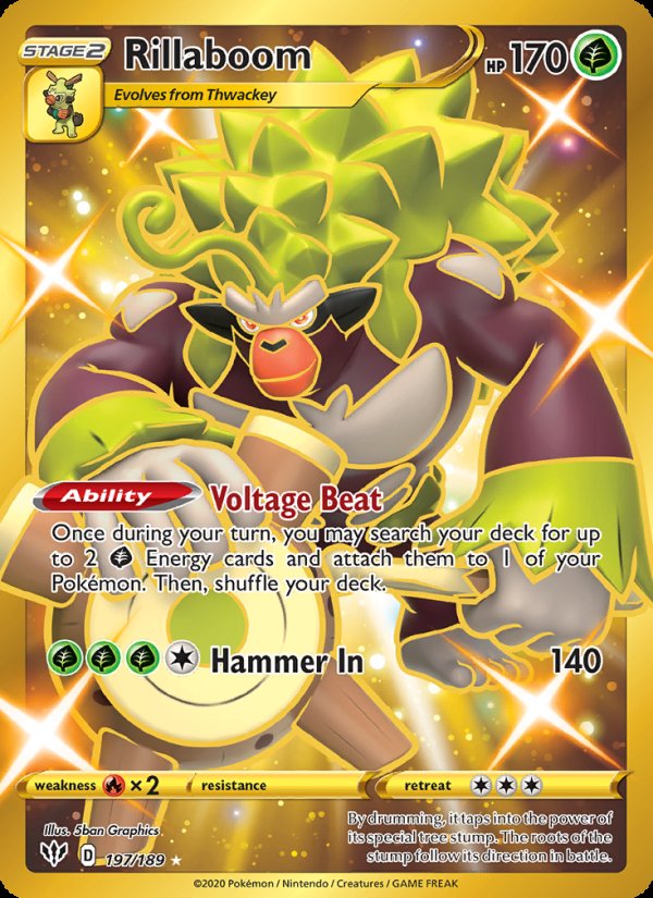 Rillaboom 197/189 - Darkness Ablaze Pokemon card
