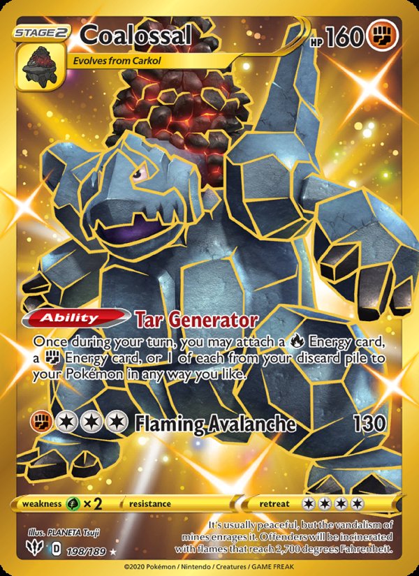 Coalossal 198/189 - Darkness Ablaze Pokemon card