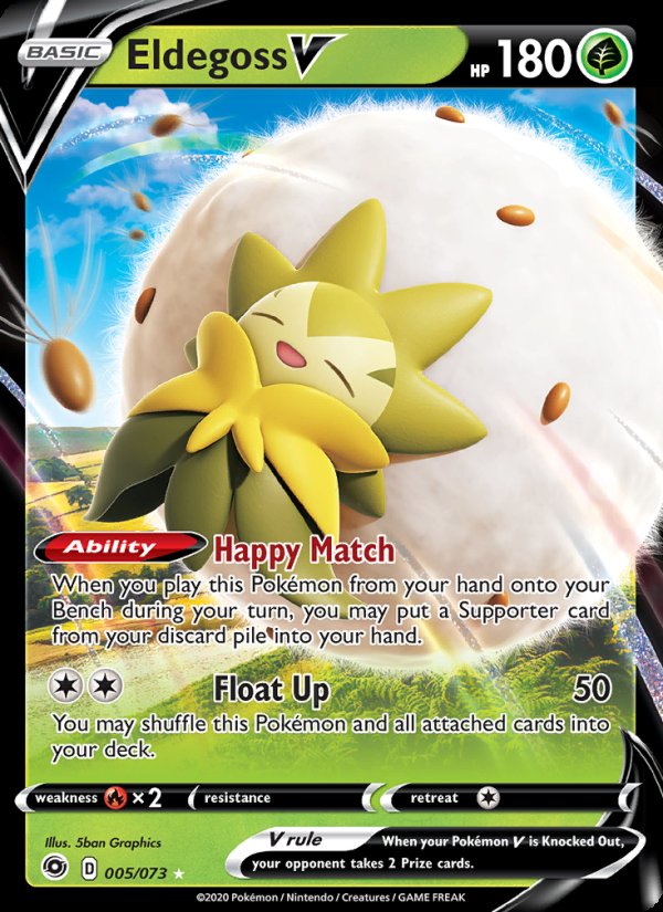 Eldegoss V 5/73 - Champion's Path Pokemon card