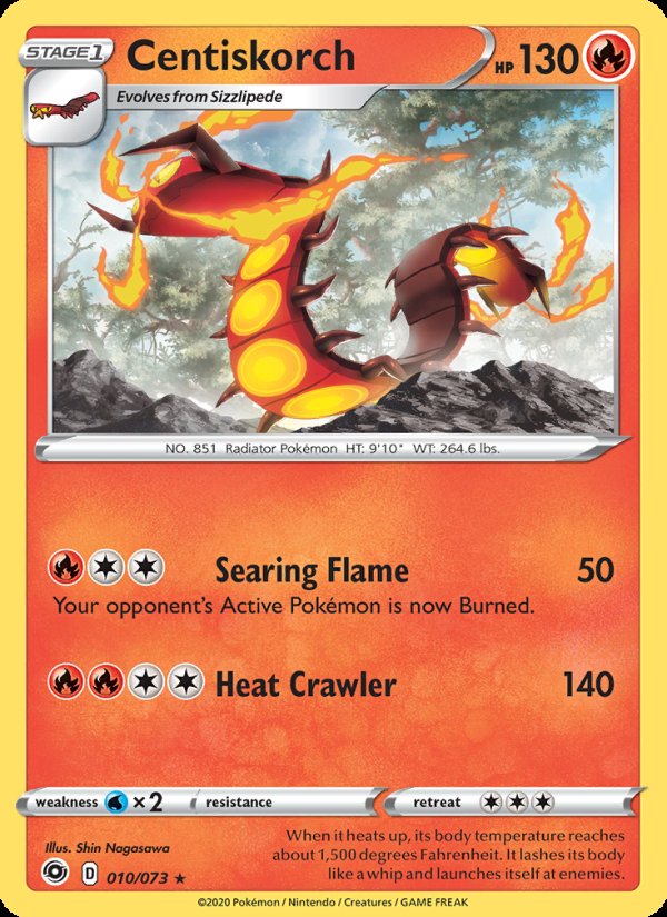 Centiskorch 10/73 - Champion's Path Pokemon card