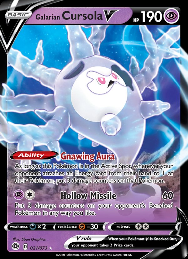 Galarian Cursola V 21/73 - Champion's Path Pokemon card