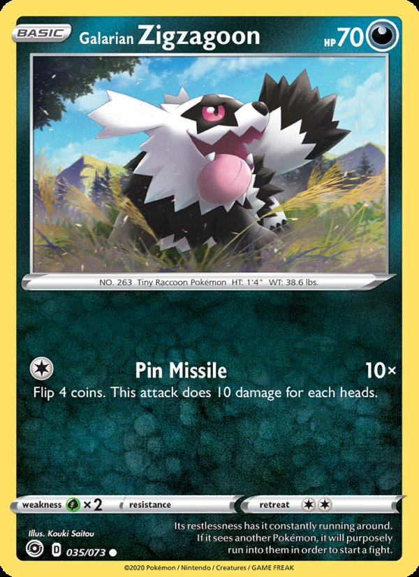 Galarian Zigzagoon 35/73 - Champion's Path Pokemon card