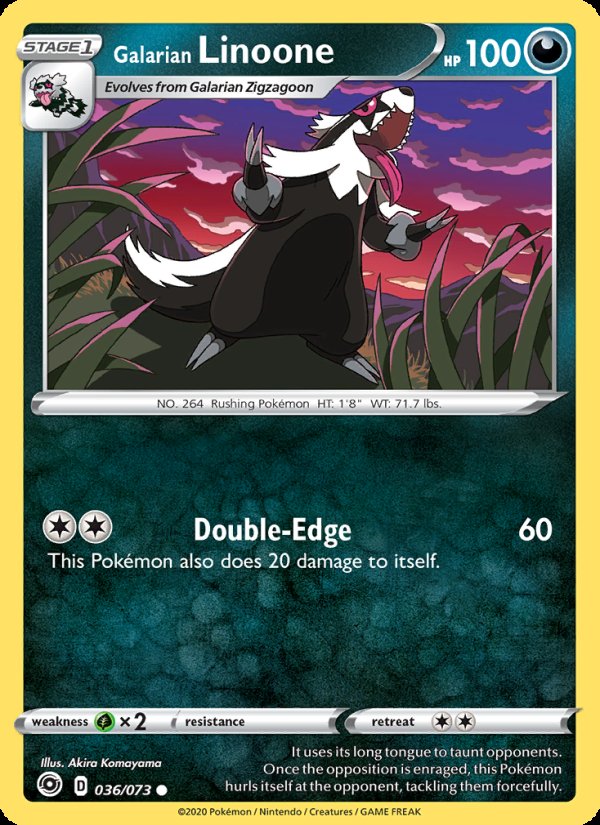 Galarian Linoone 36/73 - Champion's Path Pokemon card
