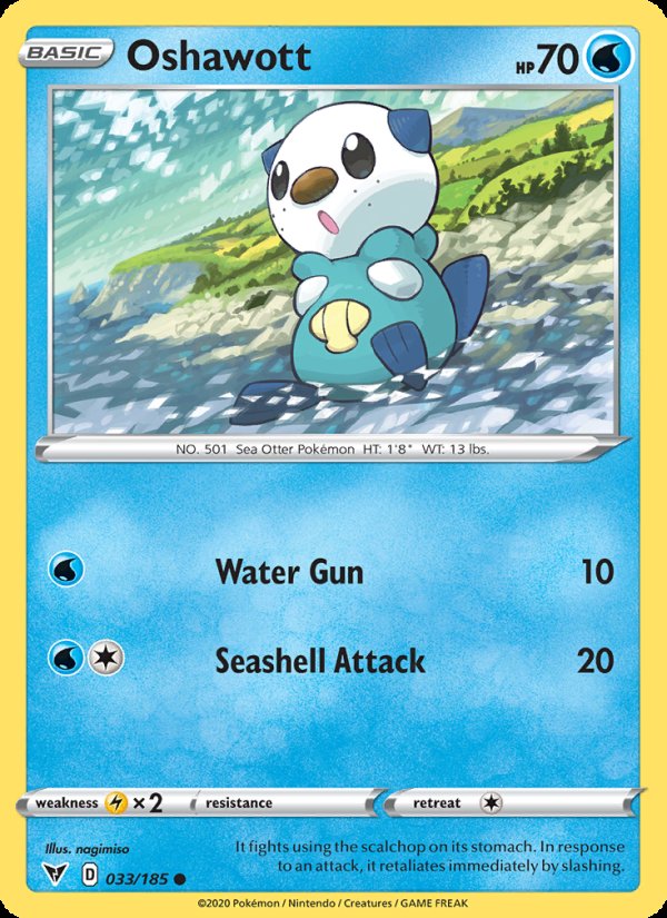 Oshawott 33/185 - Vivid Voltage Pokemon card