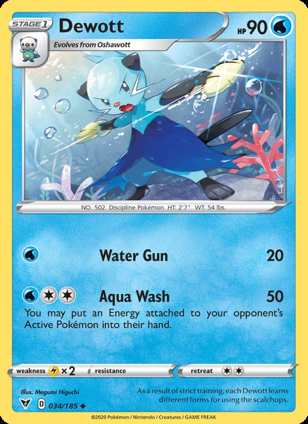 Dewott 34/185 - Vivid Voltage Pokemon card