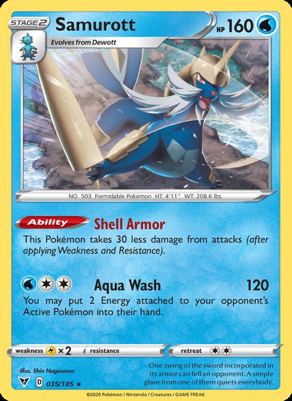 Samurott 35/185 - Vivid Voltage Pokemon card