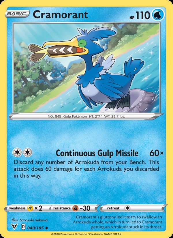 Cramorant 40/185 - Vivid Voltage Pokemon card
