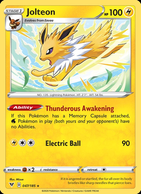 Jolteon 47/185 - Vivid Voltage Pokemon card