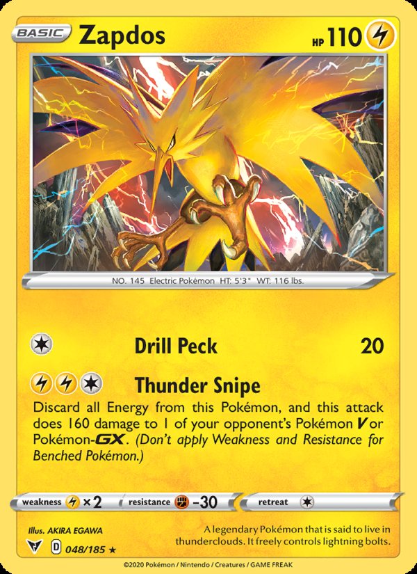 Zapdos 48/185 - Vivid Voltage Pokemon card
